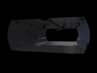 PBR Tileable Road Tunnel Interior Low-poly 3D model