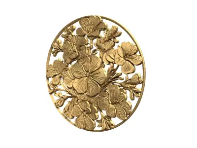 Classic circular carved decor ornament 13 3D print model