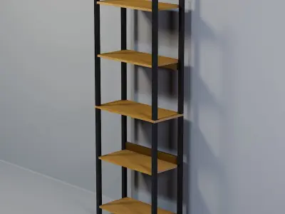 shelf industrial five niches Low-poly 3D model