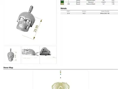 skull and stones  3D print model