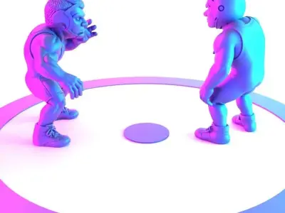 Amateur Westling Fighters toy 3D print model