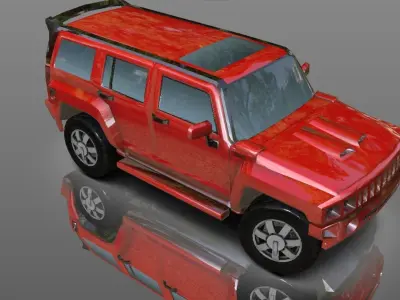 Hummer SUV H3 Low-poly 3D model Game Ready Low-poly 3D model