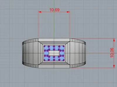 Man Ring with diamonds 3D print model