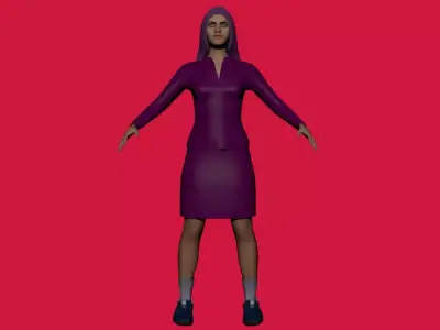 PINK GIRL 1 Free 3D model