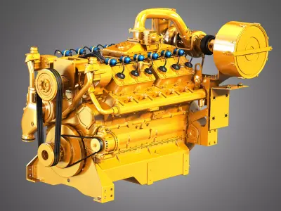  G3412 Engine -  V12 Industrial Diesel Engine 3D model
