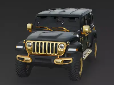 Luxury Custom Gold and Black SUV 3D Model Low-poly 3D model