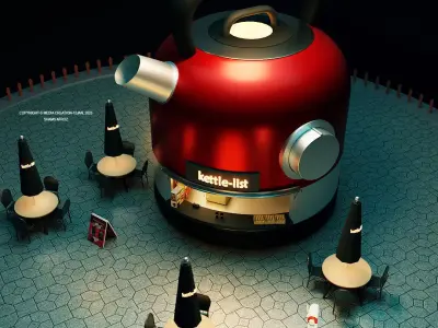 Kettle 3D model restaurent style  Booth model 3D model