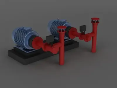Engine motor Pulverizer air pump mechanical equipment 3D model