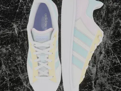 Adidas 3D Shoes - White SuperStar Series Low-poly 3D model