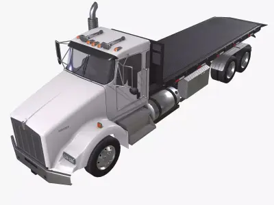 Kenworth T800 Platform Truck Low-poly 3D model
