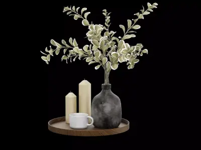 Plant Pot Decor Low-poly 3D model