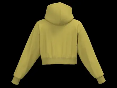 Female crop hoodie 3D model