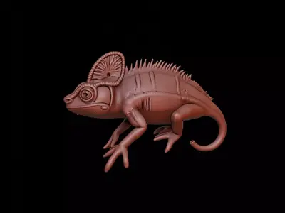 Chameleon Animal Sculpture 3D print model