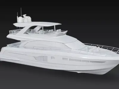 Luxury Flybridge Motor Yacht - Modern Super Yacht Exterior Free 3D print model