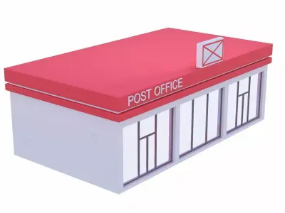 post office Low-poly 3D model