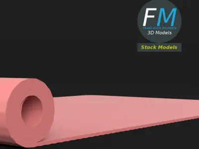 Half rolled yoga mat 3D model