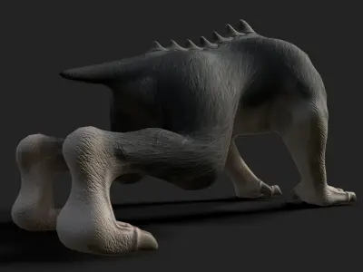 Monster Wolf Rigged And Animated Low-poly 3D model