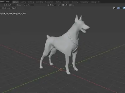 Dog  base mash  Low-poly 3D model