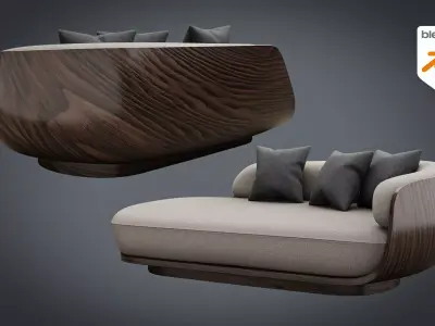 modern sofa 3D model 11