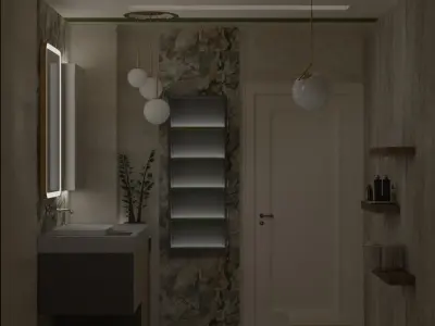 BATHROOM modern with accents 3D print model