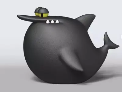 Shark Creature Figure Fan Art Toy  3D print model