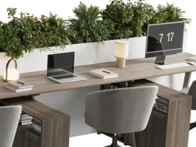 Workplace  office furniture - Employee desk 26 Low-poly 3D model