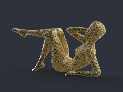 Female figure Lattice Voronoi 3D print model