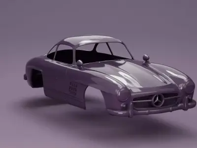 1954 Mercedes-Benz 300SL Gullwing body car 164 132 124 3D print model
