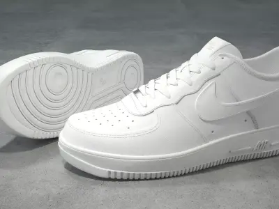 Nike Air Force 1 low white Low-poly 3D model
