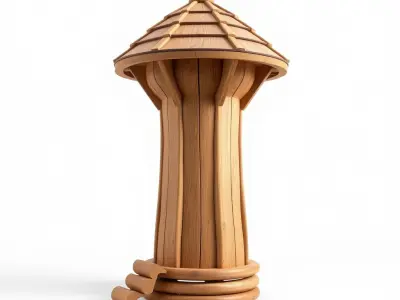 Wooden Treehouse Tower Model Pack Low-poly 3D model