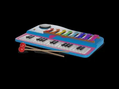 Cars and action games Musical Instrument Set Low-poly 3D model