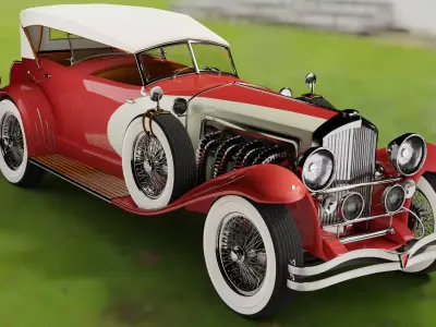 Classic car Duesenberg Dual Cowl Phaeton 3D model