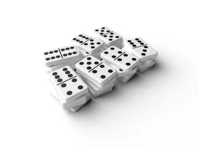 Domino Set M02 Low-poly 3D model