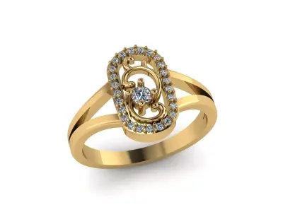 Jewelry Diamond Ring 3D Print Model 3D print model 34