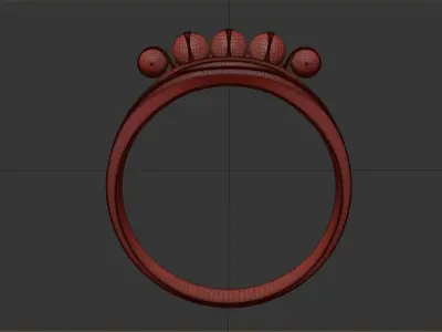 Ring-silver silver ring with diamonds 3D model