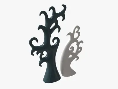 Abstract Tree Ceramic Figurine Set 06 v1 3D model