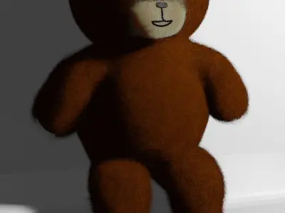 Teddy bear Low-poly 3D model 2