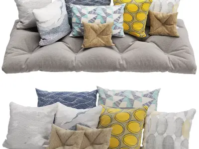 Decorative Pillows Set 5 3D model