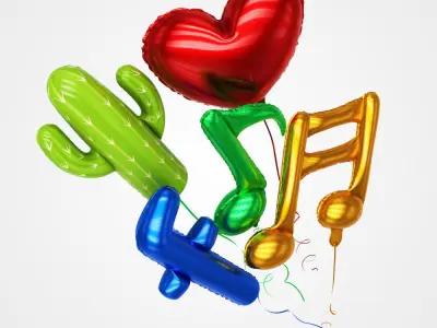 Balloons in different shapes 3D model