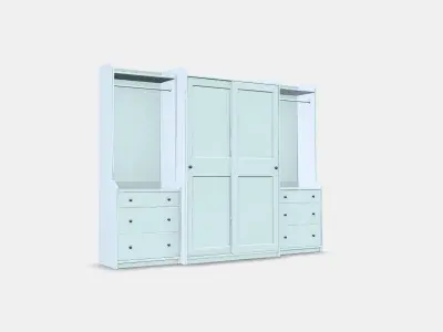 HAUGA Wardrobe combination Low-poly 3D model