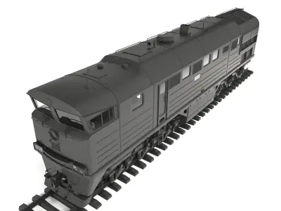 Soviet diesel locomotive 2TE116 3D model