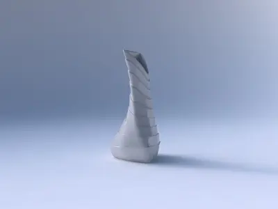 Vase twist puffy tappered triangle with horizontal layers 3D print model