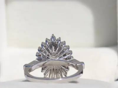 Elegant Pear-Shaped Diamond Ring - 3D Model 3D print model