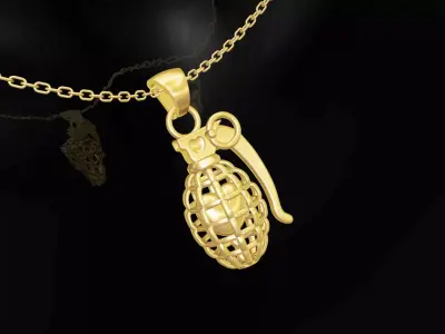 Heart Grenade gold pendant jewelry Free 3D print model