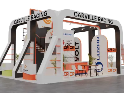 Exhibition Booth Stand Carville 3ds Max Scene Corona Renderer 3D model