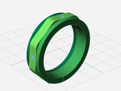 Mans Spinner Ring with 4 stones in 5 different Sizes 3D print model