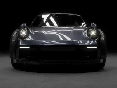 Porsche 911 Carrera with Bodykit Low-poly 3D model