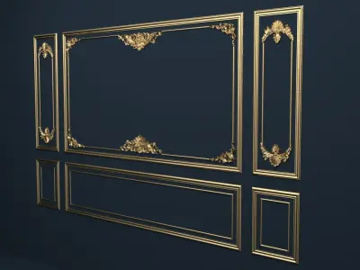 Plaster decorative frame 3D model 03 3D model