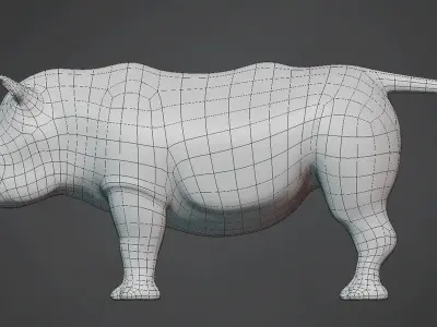 Rhinoceros Base Mesh Low-poly 3D model