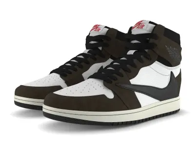 Jordan 1 Retro High Travis Scott  Low-poly 3D model